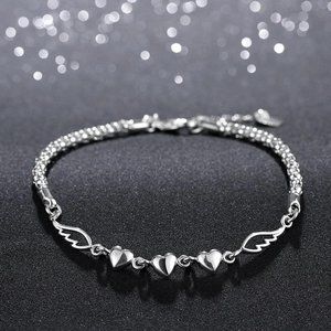 925 Silver Multi Heart Bracelet